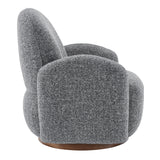 Brody Swivel Lounge Chair in Gray Fabric with Brown Swivel Base 94280-GRY EuroStyle