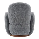 Brody Swivel Lounge Chair in Gray Fabric with Brown Swivel Base 94280-GRY EuroStyle