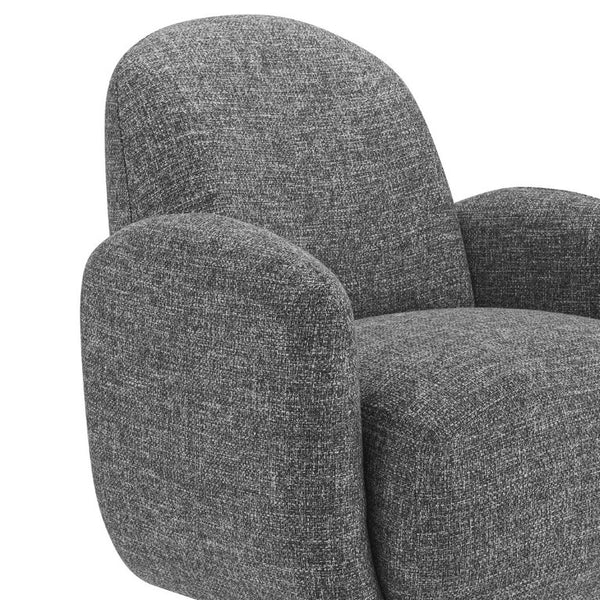 EuroStyle Brody Swivel Barrel Lounge Chair Upholstered with Pocket Springs and Steel Base Gray 94280-GRY