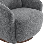 Brody Swivel Lounge Chair in Gray Fabric with Brown Swivel Base 94280-GRY EuroStyle