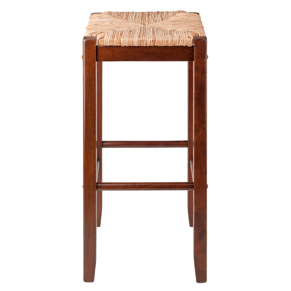 Winsome Wood Kaden 2-piece Bar Stool Set With Rush Seat - Classic Walnut Finish, Sturdy Design, Perfect For Dining Walnut Solid Wood ,Natural Sea Grass 94280-winsome-wood