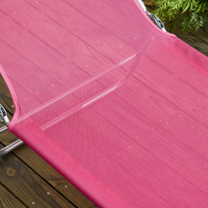 English Elm Outsunny 2 Piece Pink Folding Chaise Lounge Chairs With 6-Position Recline For Poolside Relaxation W2225P174376-GIGA