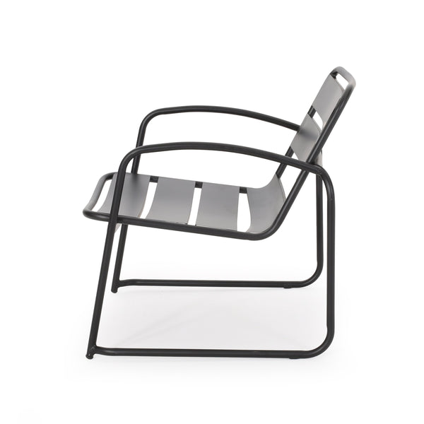 English Elm Christopher Knight Home® - CONRAD Chair with Sleek Iron Frame, Comfortable Curved Seat, Durable Outdoor/Indoor Accent Seating Matte Black 65197.00BLK