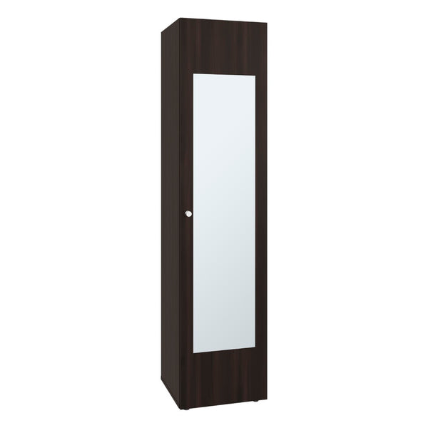 English Elm Home Freestanding Tall Mirrored Cabinet with Four Interior Shelves for Bedroom Bath Brown Oak B200P465728