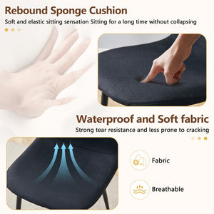 English Elm Table Set With Storage - Modern 71" White Grain Dining Table & 8 Black Linen-Cotton Chairs For Comfort W1151S04260-GIGA