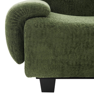 English Elm Oversized Chenille Chaise Lounge Deep Seat Sculptural Armrests Modern Living Room Retreat N763P326131F