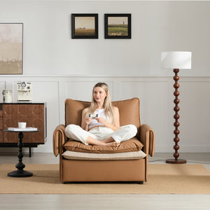 English Elm Modern Oversized Accent Chair – Versatile Single Sofa Lounge For Living Room & Bedroom Comfort W2997P294037