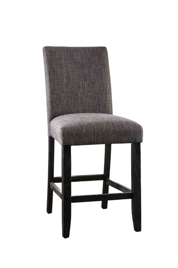 English Elm Gray Rustic 2pc Counter Height Chairs with Padded Fabric Seat & Back, Space-Saving Dining Comfort B2741P409554