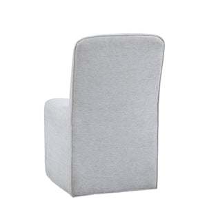 Basset Mirror Meyer Dining Chair Set Of 2 - Modern Comfort With Linen-like Fabric & Easy-mobility Casters Gray Rubber Wood,Asian Hardwood,Fabric 9430-dr-800-2