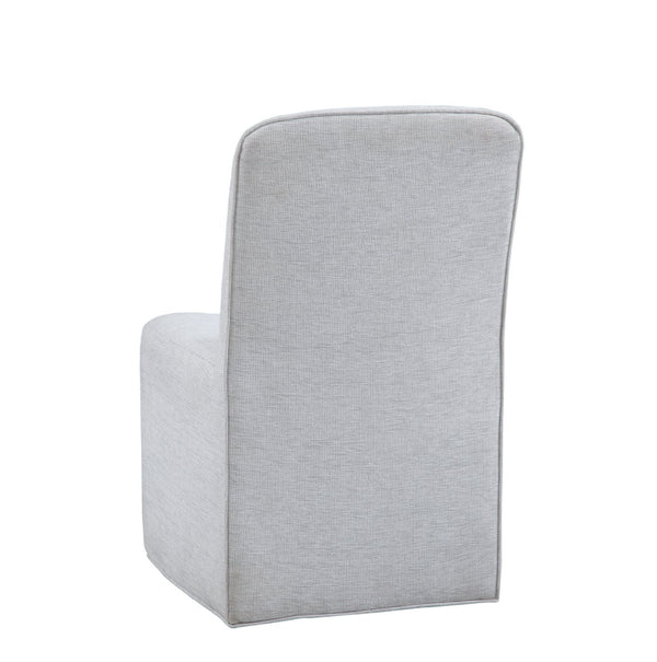 Basset Mirror Meyer Dining Chair Set Of 2 - Modern Comfort With Linen-like Fabric & Easy-mobility Casters Gray Rubber Wood,Asian Hardwood,Fabric 9430-dr-800-2