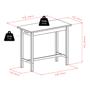 Winsome Wood Sally 3-piece Breakfast Table Set With Cushion Saddle Stools, Walnut Finish & Stylish Black Seats Walnut Solid ,Composite Wood 94304-winsome-wood