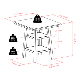 Winsome Wood Orlando 3-piece High Table Set With Ladder-back Stools, Walnut Finish - Stylish & Functional Design Walnut Solid ,Composite Wood 94312-winsome-wood