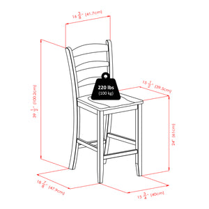 Winsome Wood Orlando 3-piece High Table Set With Ladder-back Stools, Walnut Finish - Stylish & Functional Design Walnut Solid ,Composite Wood 94312-winsome-wood