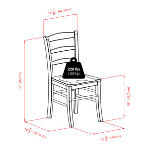 Winsome Wood Inglewood 3-piece Dining Set: Elegant Walnut Table & Ladder-back Chairs For Modern Homes & Durability Walnut Solid Wood 94319-winsome-wood