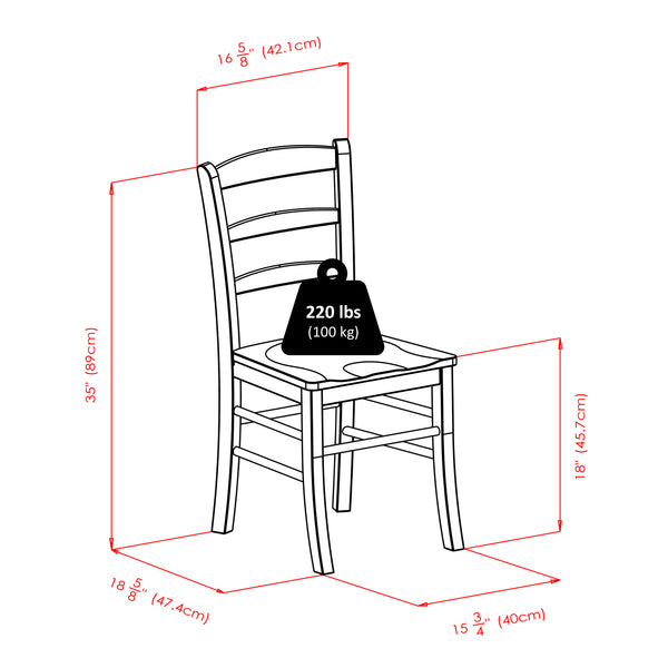 Winsome Wood Inglewood 3-piece Dining Set: Elegant Walnut Table & Ladder-back Chairs For Modern Homes & Durability Walnut Solid Wood 94319-winsome-wood