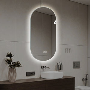 English Elm 48*24 Inch Smart Wall Mounted Led Touch Screen Mirror - Anti-Fog, Dimmable, Stylish For Salons! W2709P380632