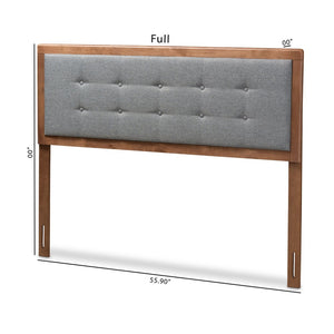 Baxton Studio Baxton Studio Mid-Century Modern Full Size Headboard with Button Tufting and Custom Height Options Sarine Dark Full MG97053-Dark Grey/Ash Walnut-HB-Full