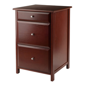 Winsome Wood Delta Home Office File Cabinet In Walnut - Stylish Storage Solution With Ample Drawer Space! Walnut Composite Wood 94321-winsome-wood