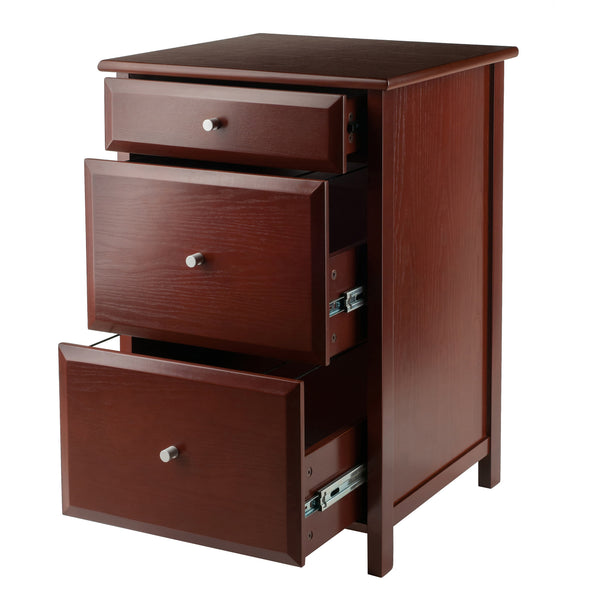 Winsome Wood Delta Home Office File Cabinet In Walnut - Stylish Storage Solution With Ample Drawer Space! Walnut Composite Wood 94321-winsome-wood
