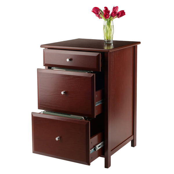 Winsome Wood Delta Home Office File Cabinet In Walnut - Stylish Storage Solution With Ample Drawer Space! Walnut Composite Wood 94321-winsome-wood