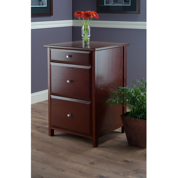 Winsome Wood Delta Home Office File Cabinet In Walnut - Stylish Storage Solution With Ample Drawer Space! Walnut Composite Wood 94321-winsome-wood