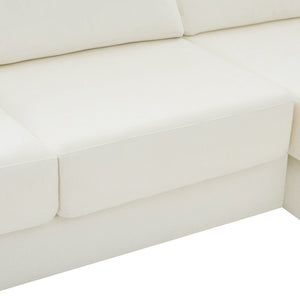 English Elm L-shaped Chenille Sectional Sofa with Deep Modular Seating and Layered Cushion Comfort Beige N763S000090A