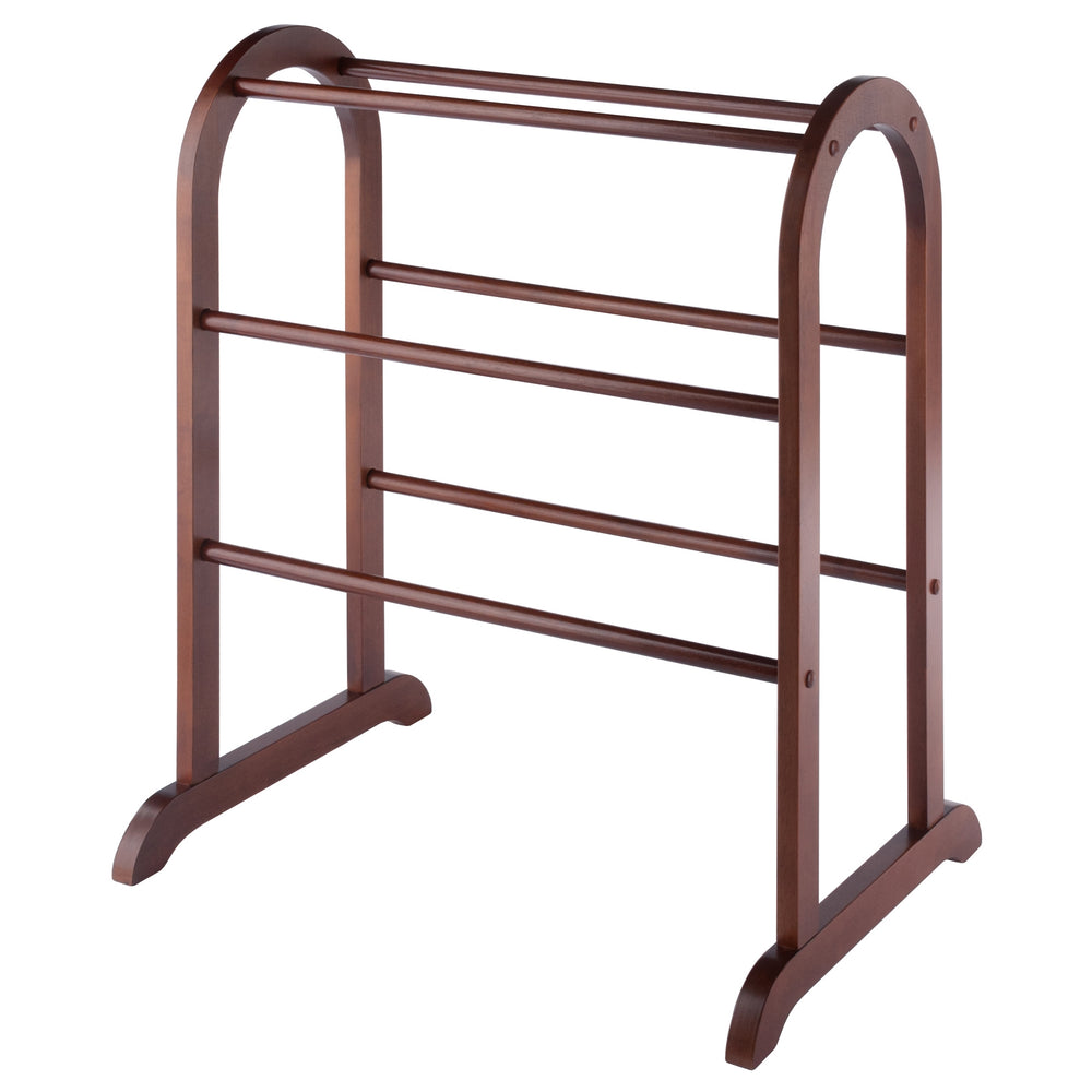 Winsome Wood Eleanor Quilt Rack - Elegant Walnut Blanket Holder With 6 Rungs, Perfect For Farmhouse Décor Walnut Solid Wood 94326-winsome-wood