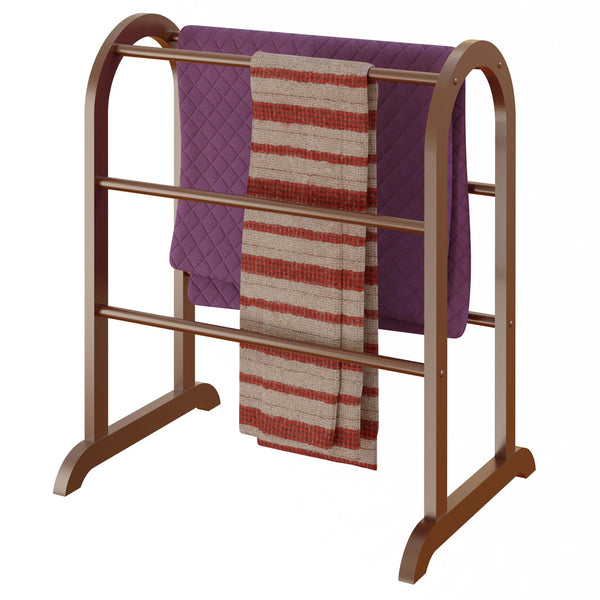 Winsome Wood Eleanor Quilt Rack - Elegant Walnut Blanket Holder With 6 Rungs, Perfect For Farmhouse Décor Walnut Solid Wood 94326-winsome-wood