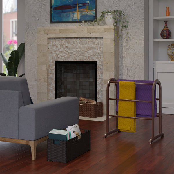 Winsome Wood Eleanor Quilt Rack - Elegant Walnut Blanket Holder With 6 Rungs, Perfect For Farmhouse Décor Walnut Solid Wood 94326-winsome-wood