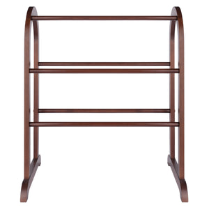 Winsome Wood Eleanor Quilt Rack - Elegant Walnut Blanket Holder With 6 Rungs, Perfect For Farmhouse Décor Walnut Solid Wood 94326-winsome-wood