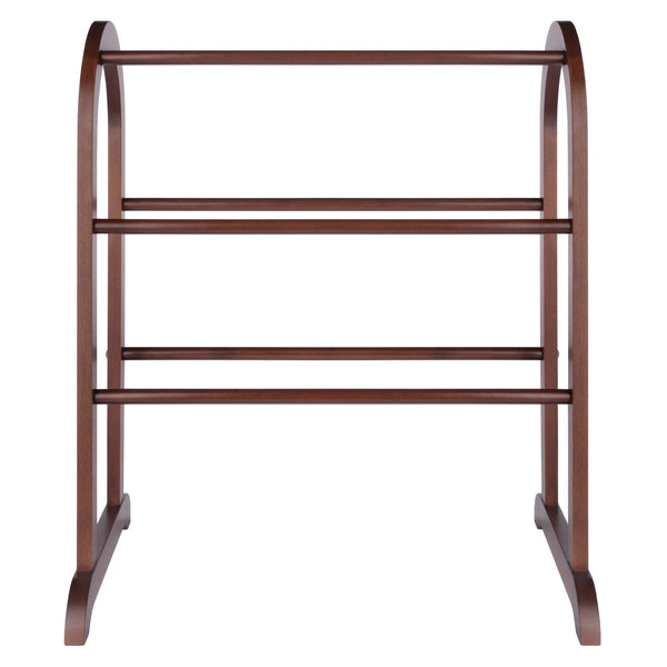 Winsome Wood Eleanor Quilt Rack - Elegant Walnut Blanket Holder With 6 Rungs, Perfect For Farmhouse Décor Walnut Solid Wood 94326-winsome-wood