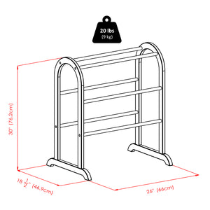 Winsome Wood Eleanor Quilt Rack - Elegant Walnut Blanket Holder With 6 Rungs, Perfect For Farmhouse Décor Walnut Solid Wood 94326-winsome-wood