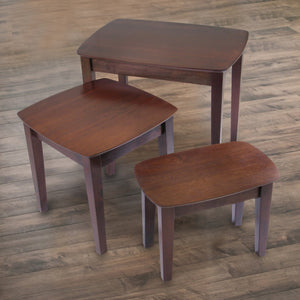 Winsome Wood Bradley 3-piece Nesting Table Set In Warm Walnut - Versatile, Space-saving Design For Any Room Walnut Solid ,Composite Wood 94327-winsome-wood