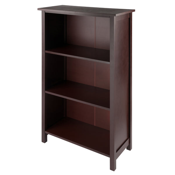 Winsome Wood Milan 3-section Bookshelf In Rich Walnut – Stylish Storage Solution For Books And Collectibles Walnut Solid ,Composite Wood 94328-winsome-wood
