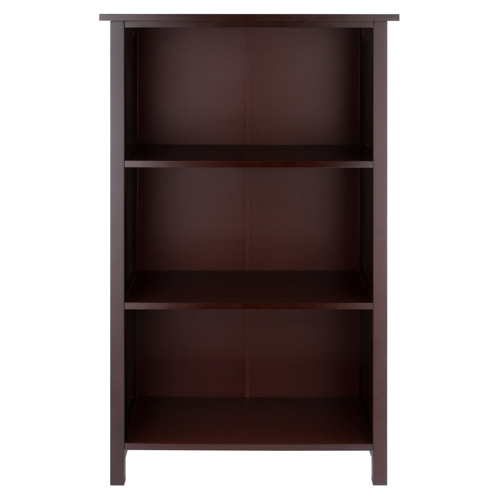 Winsome Wood Milan 3-section Bookshelf In Rich Walnut – Stylish Storage Solution For Books And Collectibles Walnut Solid ,Composite Wood 94328-winsome-wood