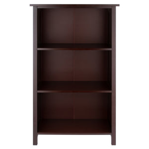 Winsome Wood Milan 3-section Bookshelf In Rich Walnut – Stylish Storage Solution For Books And Collectibles Walnut Solid ,Composite Wood 94328-winsome-wood