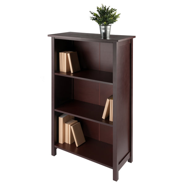 Winsome Wood Milan 3-section Bookshelf In Rich Walnut – Stylish Storage Solution For Books And Collectibles Walnut Solid ,Composite Wood 94328-winsome-wood