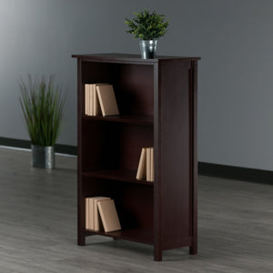 Winsome Wood Milan 3-section Bookshelf In Rich Walnut – Stylish Storage Solution For Books And Collectibles Walnut Solid ,Composite Wood 94328-winsome-wood
