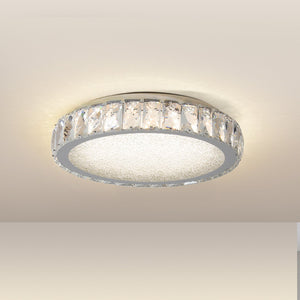 English Elm Crystal 13.8" LED Flush Mount Ceiling Light, 38W Dimmable Crystal Metal Fixture, 1271LM, 3K-5K W2312P374965