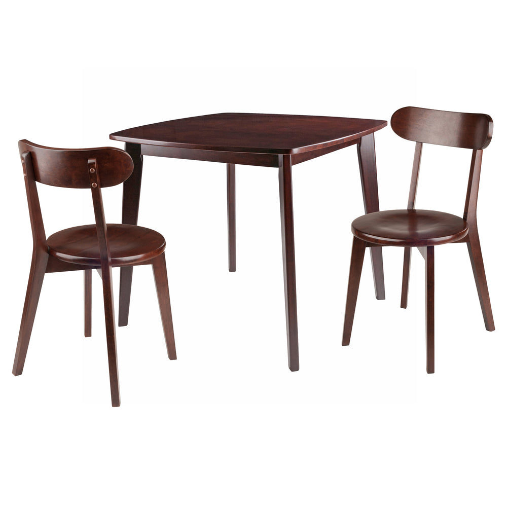 Winsome Wood Pauline 3-piece Dining Set With Stylish H-leg Chairs In Rich Walnut - Perfect For Small Spaces! Walnut Solid ,Composite Wood 94333-winsome-wood