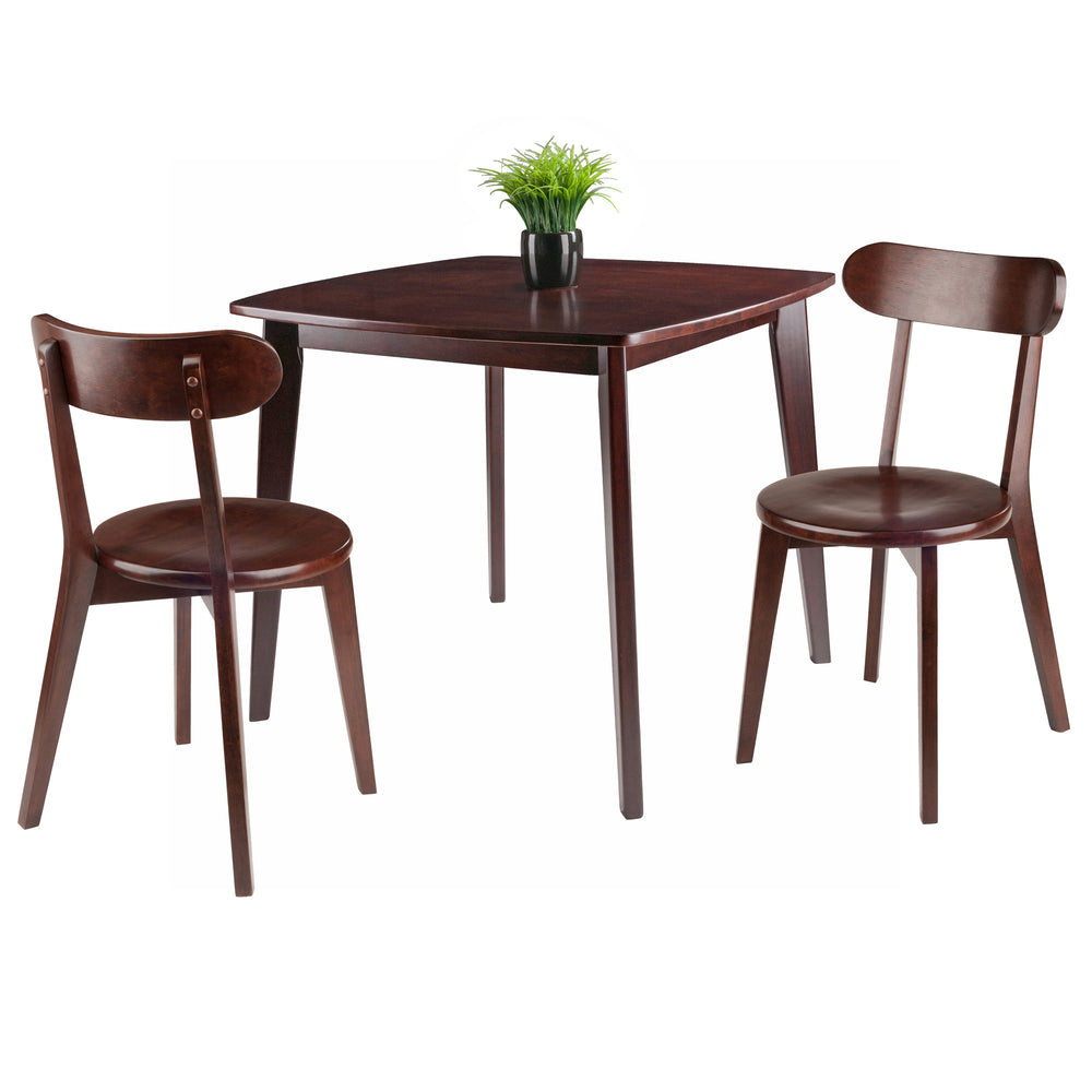 Winsome Wood Pauline 3-piece Dining Set With Stylish H-leg Chairs In Rich Walnut - Perfect For Small Spaces! Walnut Solid ,Composite Wood 94333-winsome-wood