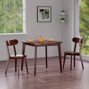 Winsome Wood Pauline 3-piece Dining Set With Stylish H-leg Chairs In Rich Walnut - Perfect For Small Spaces! Walnut Solid ,Composite Wood 94333-winsome-wood