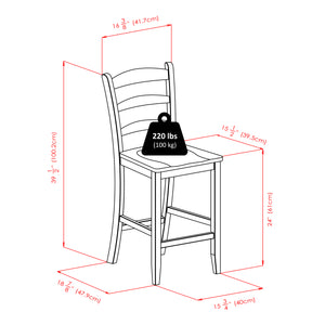 Winsome Wood Lynnwood 3-piece Drop Leaf Dining Set With Stylish Ladder-back Stools For Small Spaces, Walnut Finish Walnut Solid ,Composite Wood 94334-winsome-wood