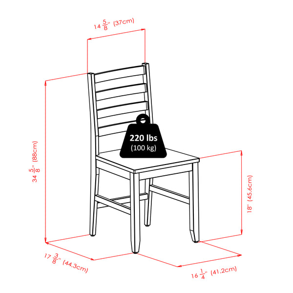 Winsome Wood Clayton 3-piece Drop Leaf Dining Set With Stylish Ladder-back Chairs In Rich Walnut Finish Walnut Solid ,Composite Wood 94335-winsome-wood