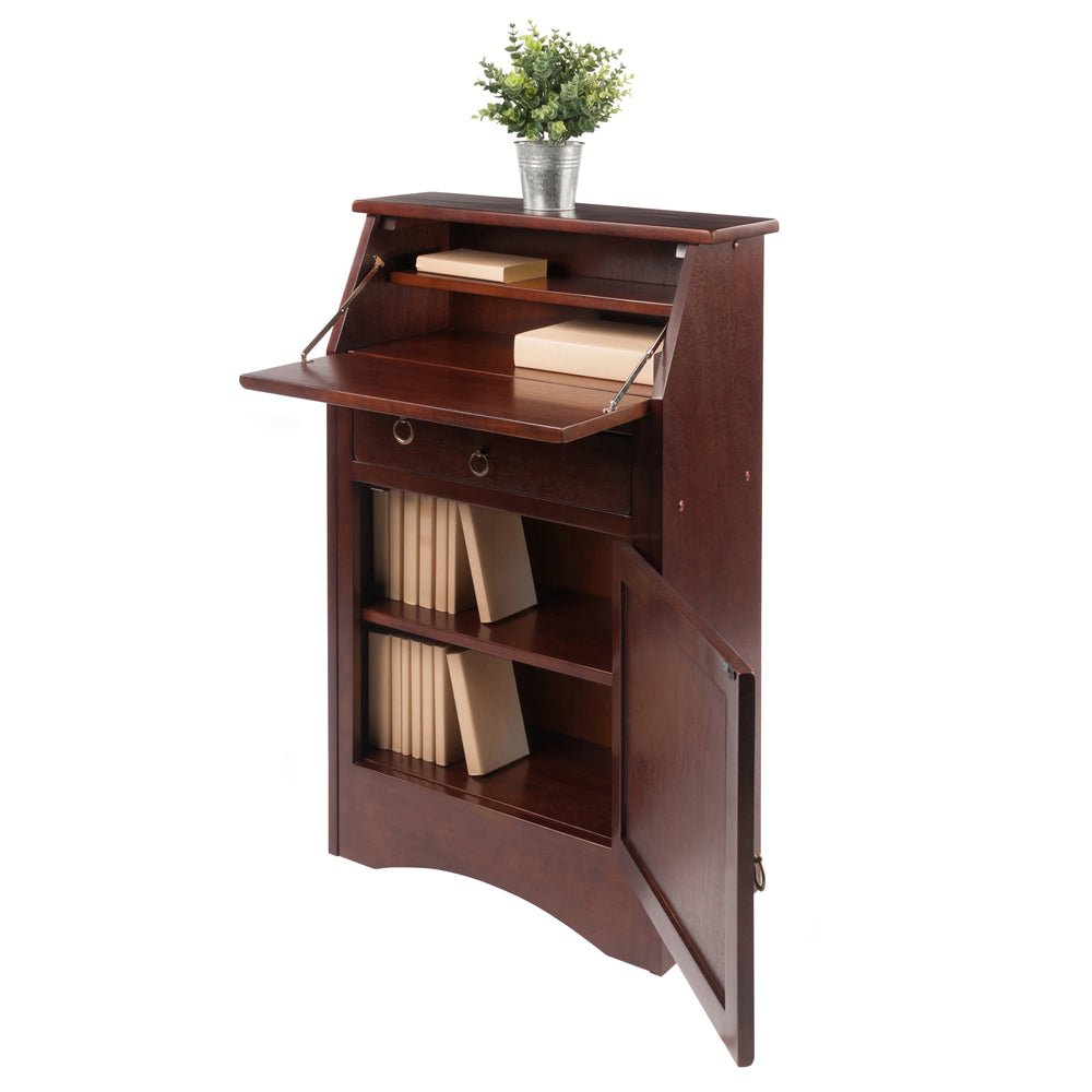 Winsome Wood Regalia Multifunctional Secretary Desk In Rich Walnut Finish - Stylish Storage For Home Office Spaces Walnut Solid ,Composite Wood 94339-winsome-wood