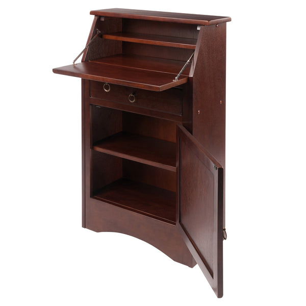 Winsome Wood Regalia Multifunctional Secretary Desk In Rich Walnut Finish - Stylish Storage For Home Office Spaces Walnut Solid ,Composite Wood 94339-winsome-wood
