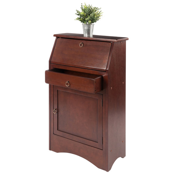 Winsome Wood Regalia Multifunctional Secretary Desk In Rich Walnut Finish - Stylish Storage For Home Office Spaces Walnut Solid ,Composite Wood 94339-winsome-wood