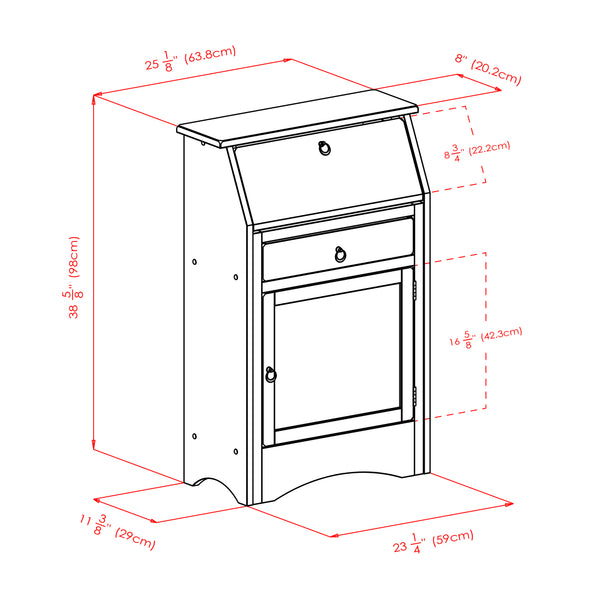 Winsome Wood Regalia Multifunctional Secretary Desk In Rich Walnut Finish - Stylish Storage For Home Office Spaces Walnut Solid ,Composite Wood 94339-winsome-wood