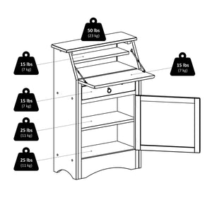 Winsome Wood Regalia Multifunctional Secretary Desk In Rich Walnut Finish - Stylish Storage For Home Office Spaces Walnut Solid ,Composite Wood 94339-winsome-wood