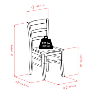 Winsome Wood Lynden 3-piece Drop Leaf Dining Set With Space-saving Table & Stylish Ladder-back Chairs In Walnut Walnut Solid Wood 94343-winsome-wood